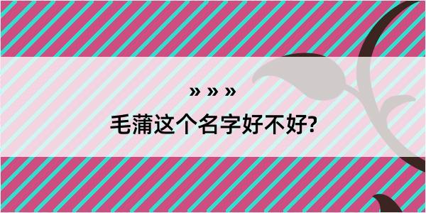 毛蒲这个名字好不好?