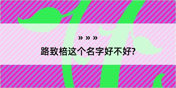 路致棓这个名字好不好?