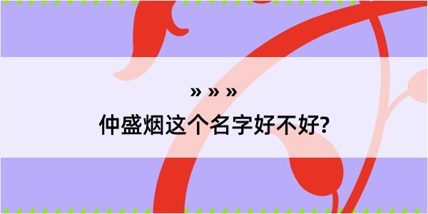 仲盛烟这个名字好不好?