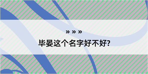 毕晏这个名字好不好?