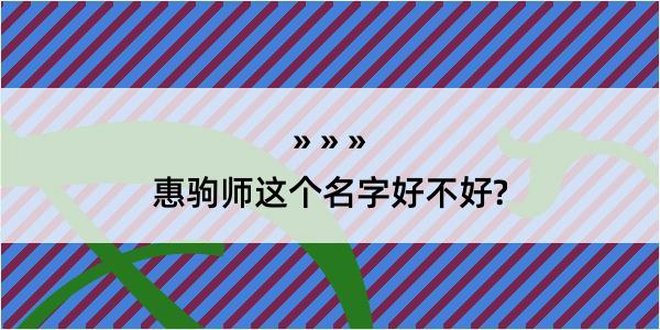 惠驹师这个名字好不好?