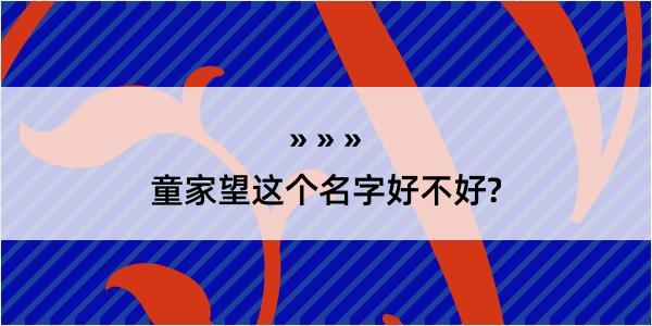 童家望这个名字好不好?