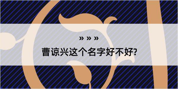 曹谅兴这个名字好不好?