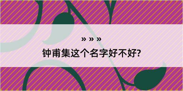 钟甫集这个名字好不好?