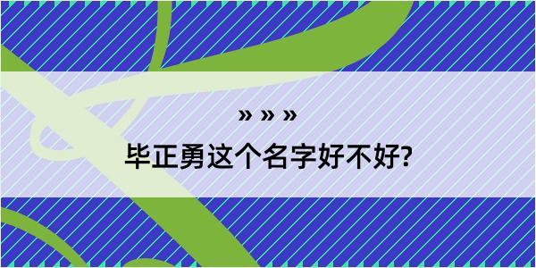 毕正勇这个名字好不好?