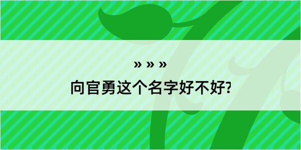 向官勇这个名字好不好?