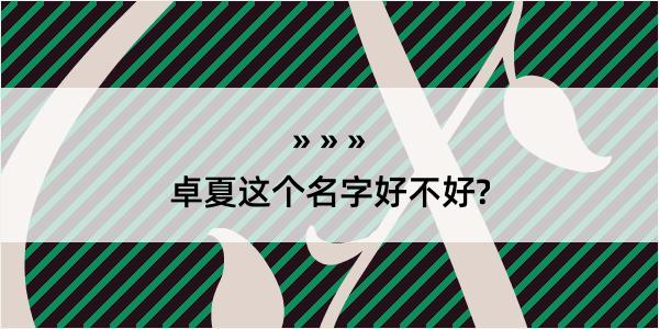 卓夏这个名字好不好?