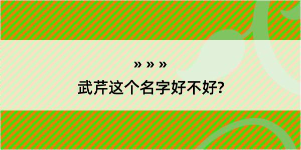 武芹这个名字好不好?