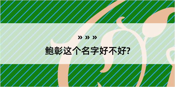 鲍彰这个名字好不好?