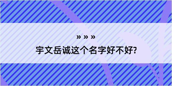 宇文岳诚这个名字好不好?