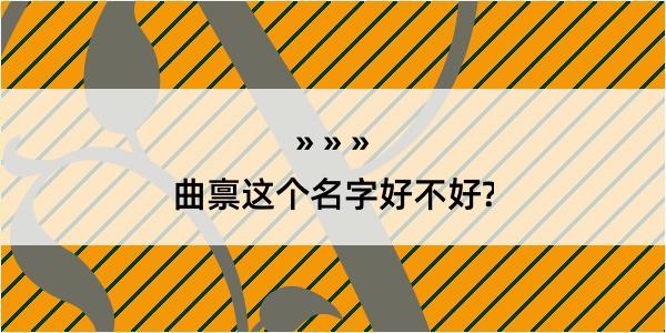 曲禀这个名字好不好?