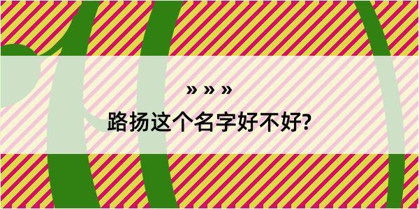 路扬这个名字好不好?