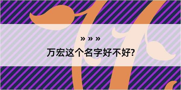 万宏这个名字好不好?