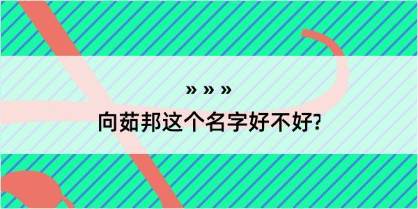 向茹邦这个名字好不好?