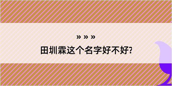 田圳霖这个名字好不好?