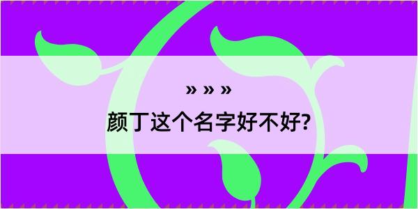 颜丁这个名字好不好?