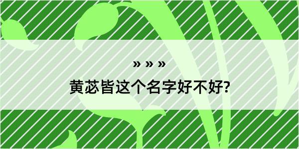 黄苾皆这个名字好不好?