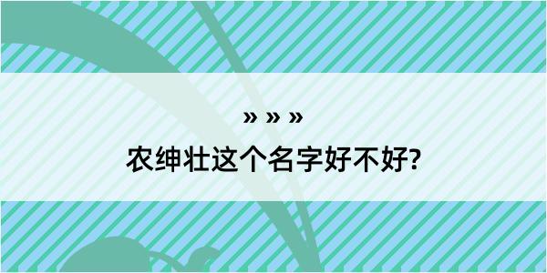 农绅壮这个名字好不好?