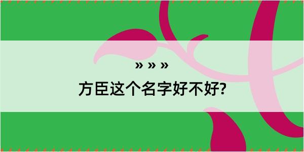 方臣这个名字好不好?