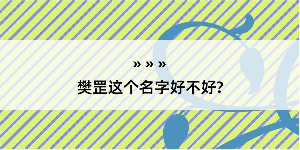 樊罡这个名字好不好?