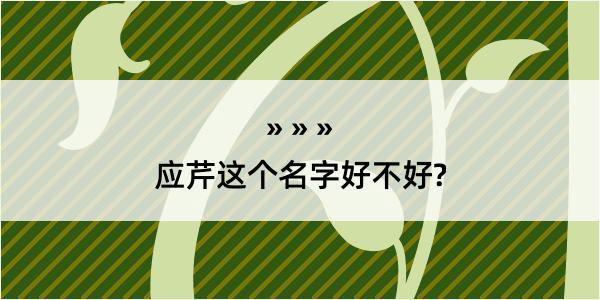 应芹这个名字好不好?