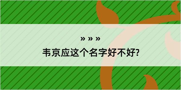 韦京应这个名字好不好?