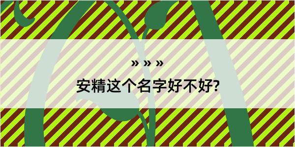 安精这个名字好不好?