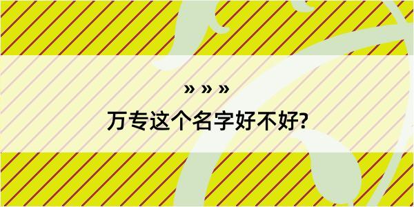 万专这个名字好不好?