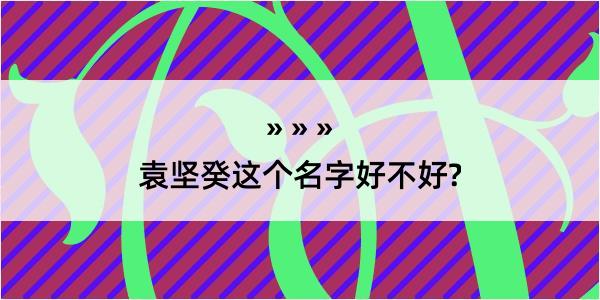 袁坚癸这个名字好不好?