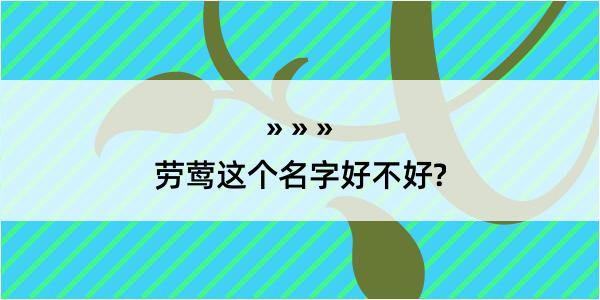 劳莺这个名字好不好?