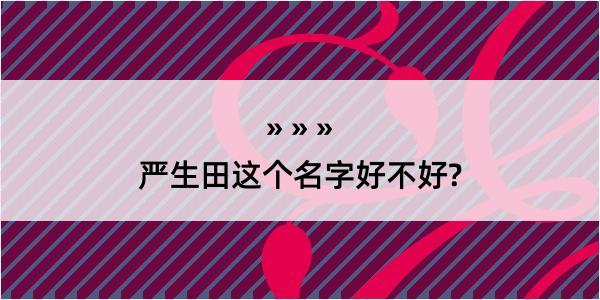 严生田这个名字好不好?