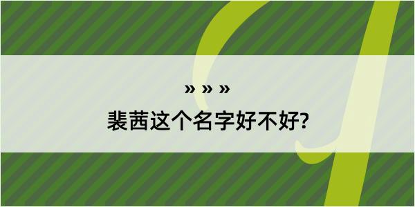 裴茜这个名字好不好?