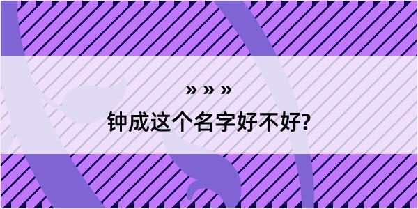 钟成这个名字好不好?