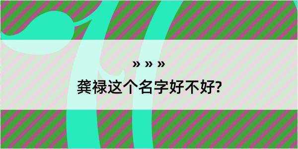 龚禄这个名字好不好?