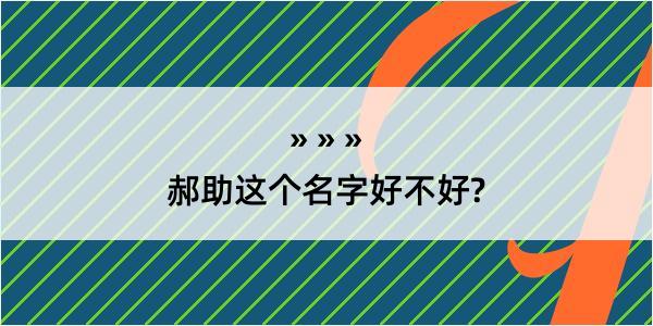 郝助这个名字好不好?