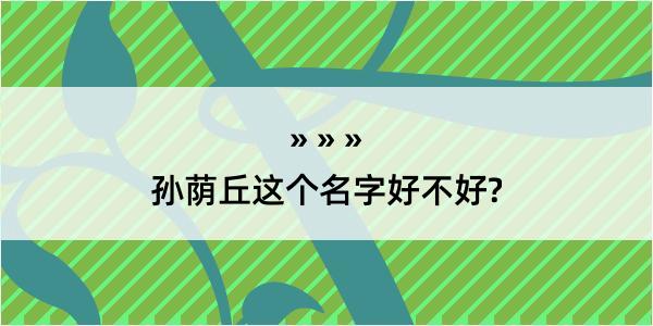 孙荫丘这个名字好不好?