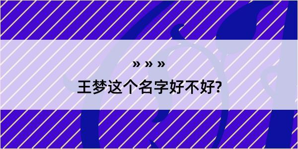 王梦这个名字好不好?