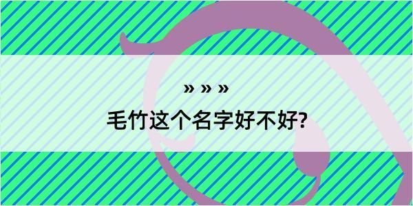 毛竹这个名字好不好?