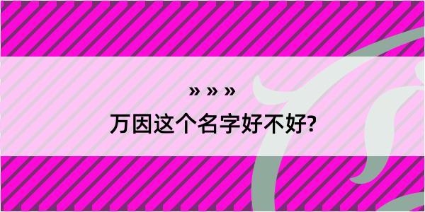 万因这个名字好不好?