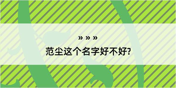 范尘这个名字好不好?