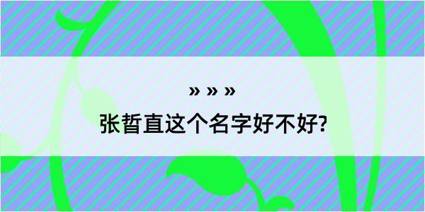 张晢直这个名字好不好?