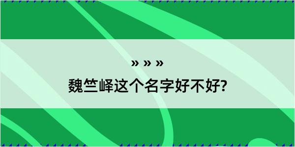 魏竺峄这个名字好不好?