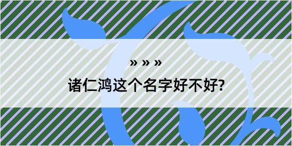 诸仁鸿这个名字好不好?