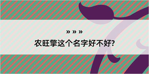 农旺擎这个名字好不好?