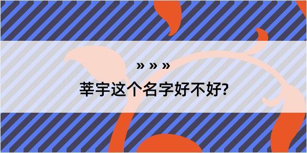 莘宇这个名字好不好?