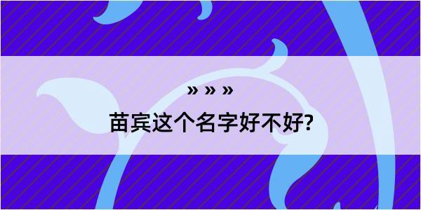 苗宾这个名字好不好?