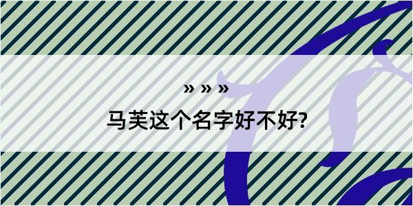 马芙这个名字好不好?