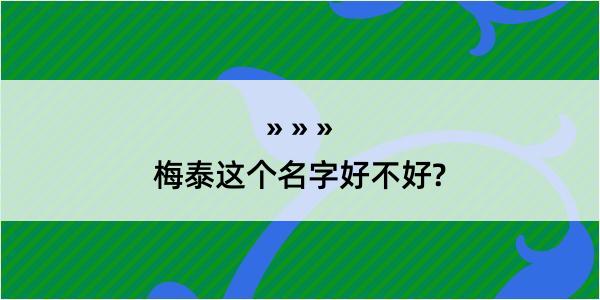 梅泰这个名字好不好?