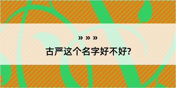 古严这个名字好不好?