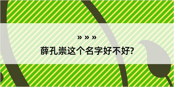 薛孔崇这个名字好不好?